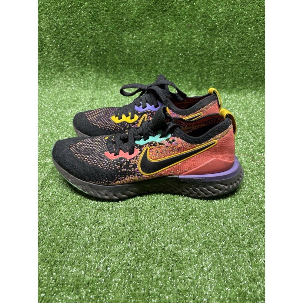 Nike Womens Epic React Flyknit 2 CK0818-001 Black Running Shoes Sneakers Sz 8.5